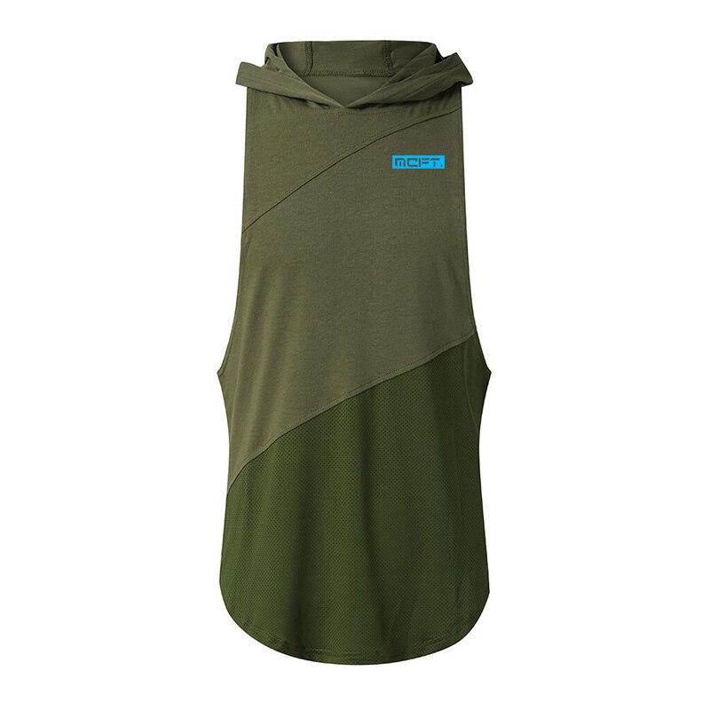 Muscleguys Summer Fitness Hooded Sleeveless Loose T-shirt Men's Fashion Brand Youth Hip Hop Vest
