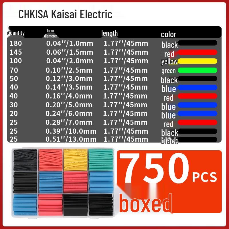 Boxed and Bagged Colored Heat Shrink Tubes - 530pcs Insulation Sleeves and 560pcs Electrician Wiring Tubes