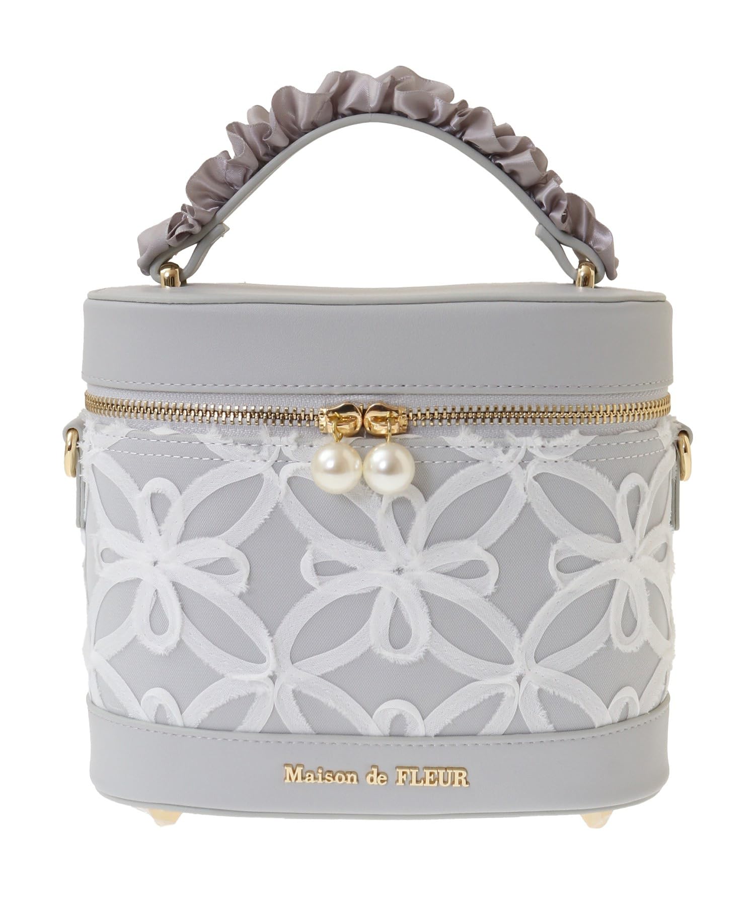 

de Shoulder tulle flower frill cube shoulder bag for grayish blue [Maison Fleur] bag, women, 08000073600,