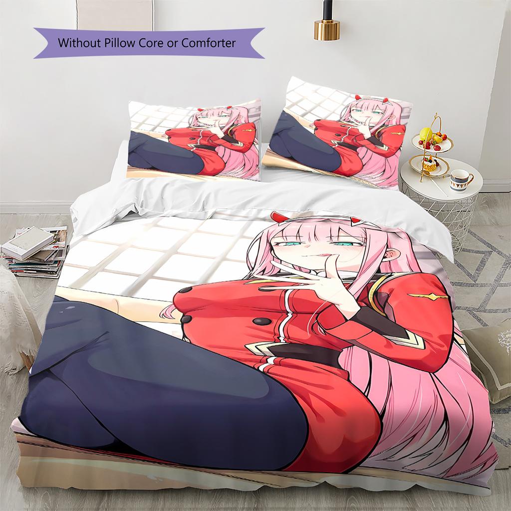 Darling In the Franxx Soft Comfort Duvet Cover, Kids Bedding Set Gift, Size Various Options -HE7