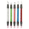 Dual-Ended Rhinestone Nail Art Pen with Silicone Tip for Pearlescent Design and Outlining