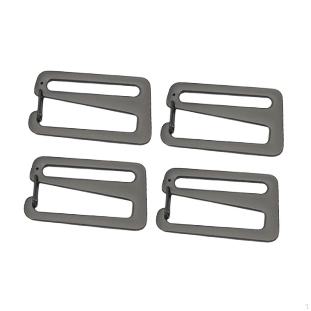 4 stycken Rem Bältesspänne med Öppen Krok Bandklämma Snabbkoppling Metall G-krokar