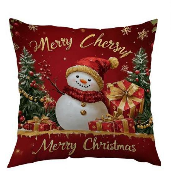 New Cartoon Creative Christmas Polyester Printed Pillowcase Christmas Holiday Outdoor Scene Decoration Atmosphere