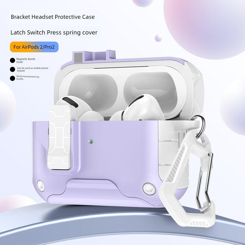 

Airpods4 Noise Reduction Version Lock Earphone Case 1/2 Generation Creative Mobile Phone Holder Earphone Protective Case Soft Case Shatter-resistant 3 Apple AirPods 3 Purple