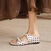 Krazing Pot Microfiber Med Heels Polka Dot European Design Outside Slippers Flip Flop Summer Size 43 Size 42  Women Sandals
