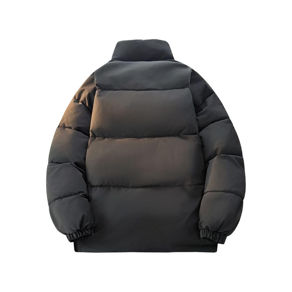 Aaronlive Men's Winter Cotton Clothing, Loose Fit, Windproof and Cold-Proof, Fashionable, Casual, Commuter Wear, Dark Gray, Size L