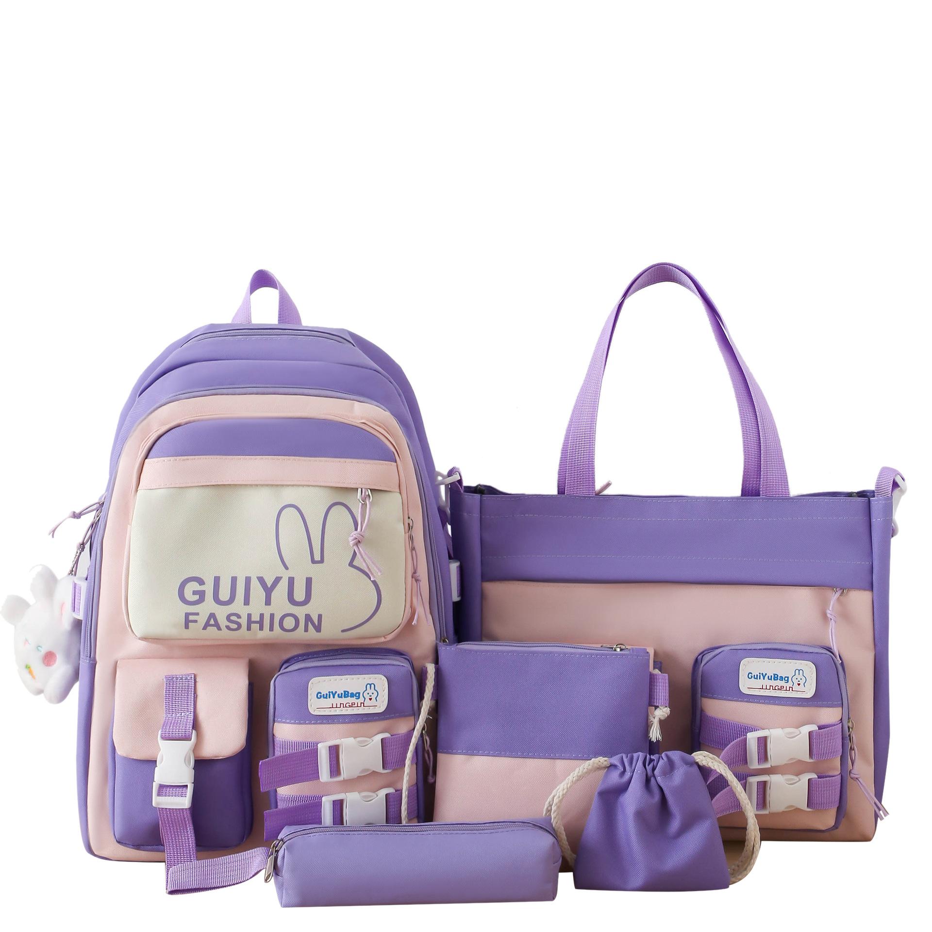 

Школьная сумка Рюкзак Набор младших школьников Школьная сумка Рюкзак большой емкости фиолетовый