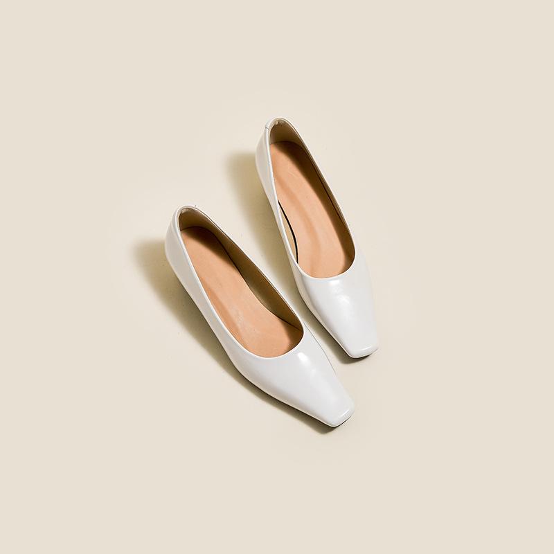 Yuanlitong spring new high heels women's French light luxury high-end women's shoes soft sole not tired feet shallow mouth leather shoes