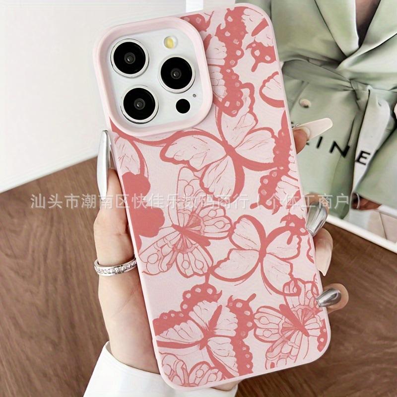 INS Niche Pink Butterfly Suitable for iPhone 15 Phone Case 14, iPhone 13/12 Pro Max Female 11, Beautiful 17