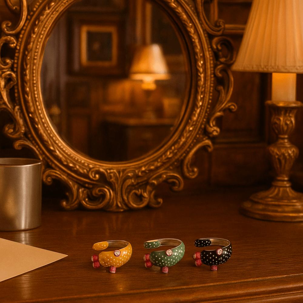 Dripping Oil Painting Ring Korean Style Enamel Ring Cute Cactus Drip Oil Ring  Gift