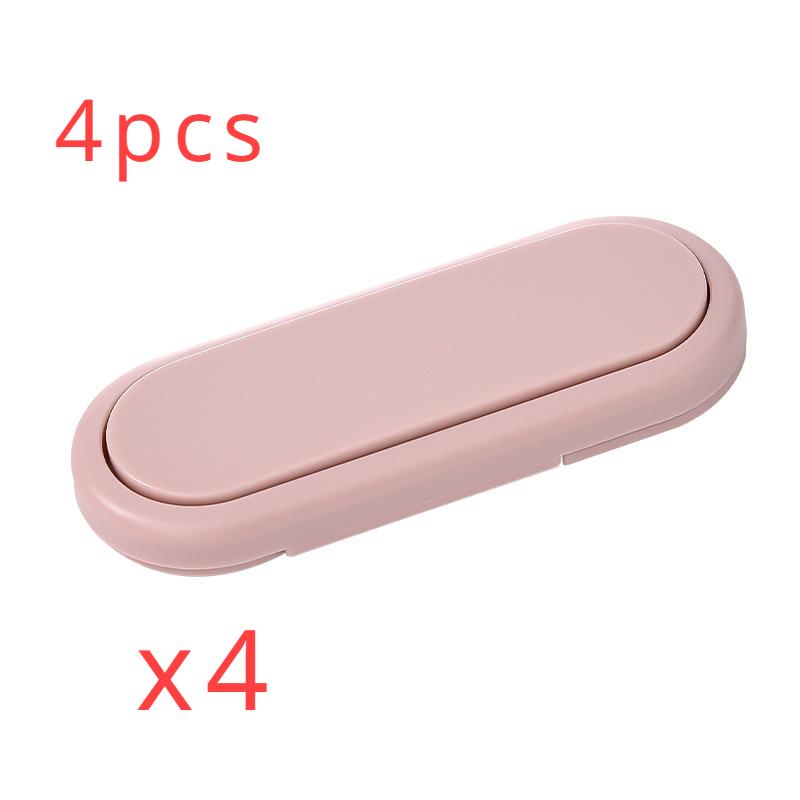 4pcs Children's Infant Wardrobe Short Lock Cabinet Door Double Lock Child Safety Lock Anti-4 Protection Invisible Button Lock