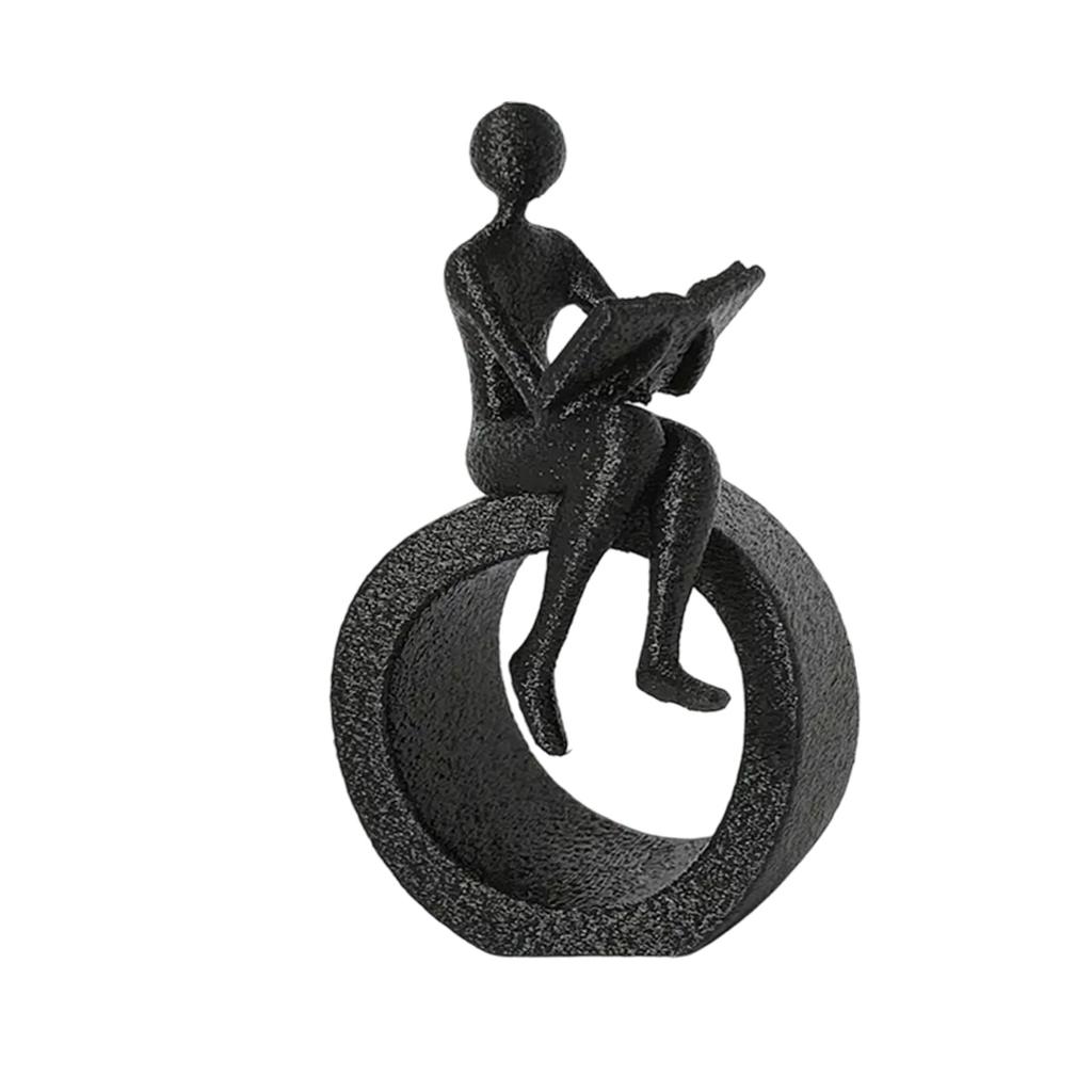Plastic Reading Statue Modern Abstract Art Sculptures Collectibles Figurines Bookshelf Decors Accents for Home Decors