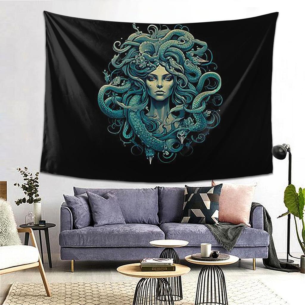 Ancient Greece Medusa Gorgon Vintage Style Tapestry Decoration Art Aesthetic Tapestries for Bedroom Home Wall Cloth Wall Hanging