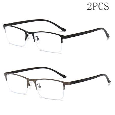 1/2/3PCS Metal Half Frame Anti Blue Light Presbyopia Glasses Lightweight Reading Glasses 8057