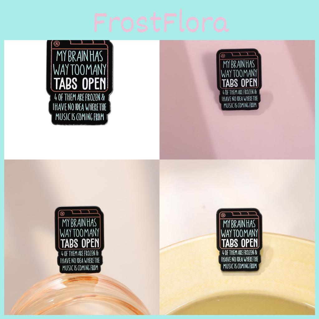 Vintage Style Black Letter Metal Badge Brooch Unique Minimalist Fashion Accessory