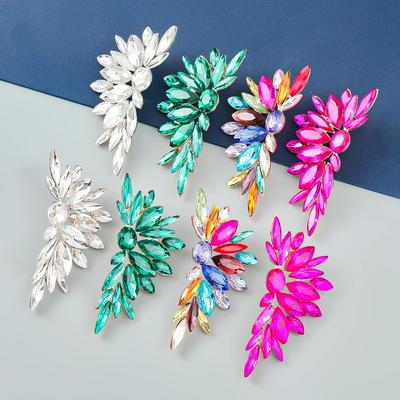 New Trend Rhinestone Floral Water Drops Women's Earrings Dinner Party Wedding Accessories Fashion Luxury Statement Jewelry