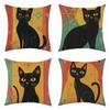 New Retro-style Linen Pillowcase for Holiday Decoration, Car Sofa Lumbar Pillow and Cushion Cover