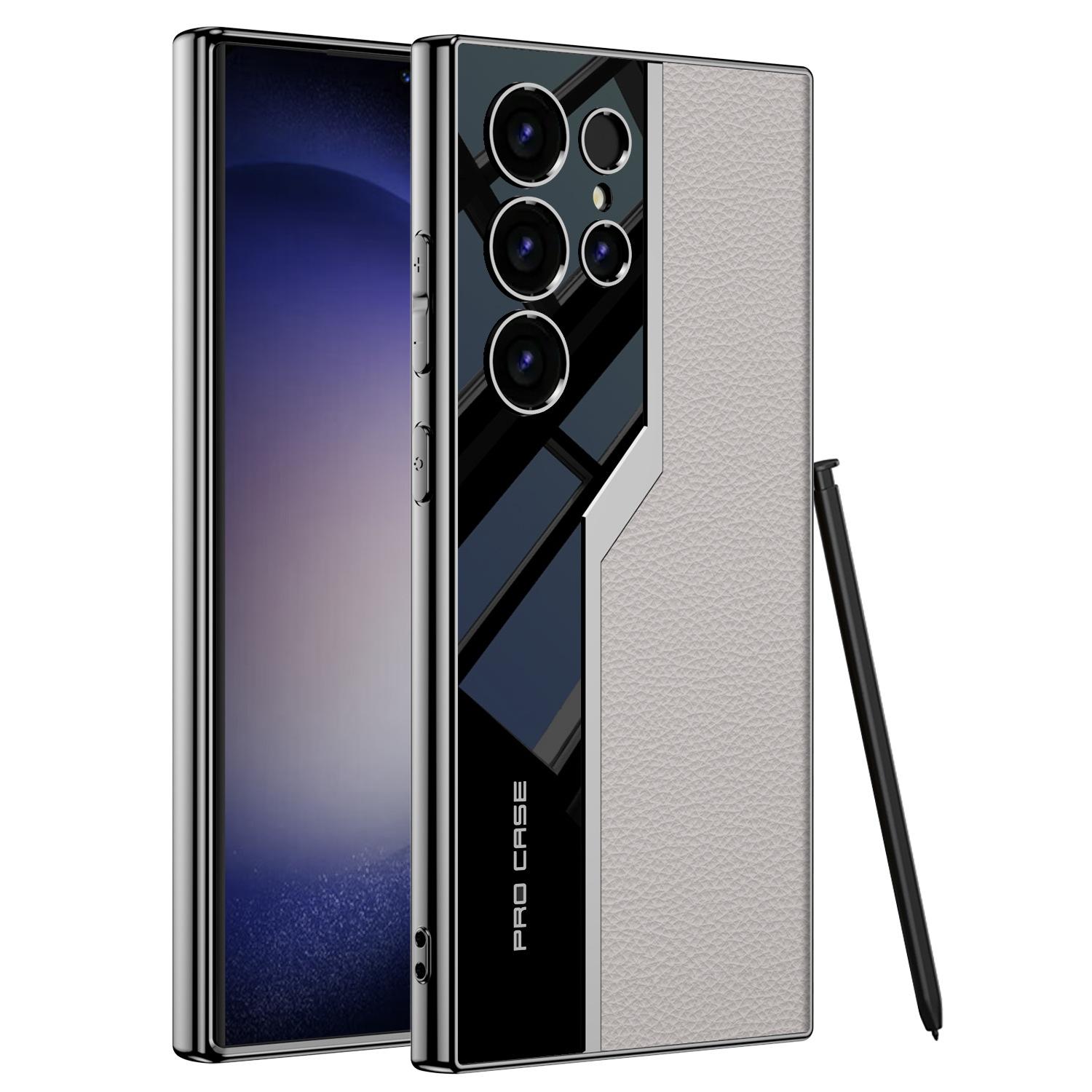 

Samsung S24Ultra Electroplated Supercar Phone Case S24plus Ultra Thin Plain Leather Case S23u Protective Case SM-S24Ultra