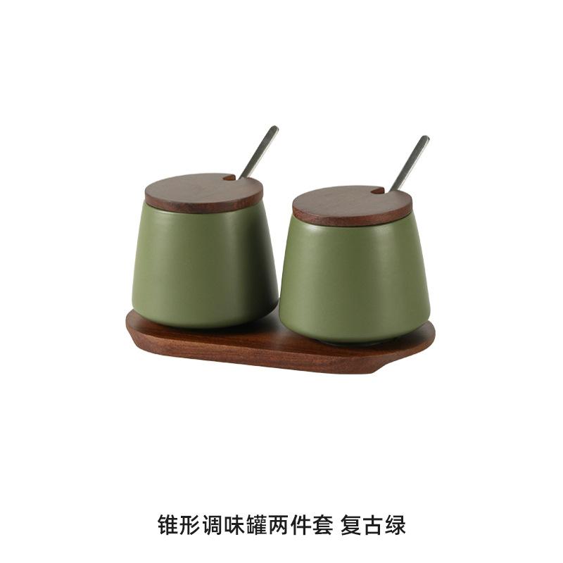 Nordic Household Ceramic Seasoning Jar Cone-shaped Seasoning Box Kitchen Storage Container Household Accessories Ceramic Jar