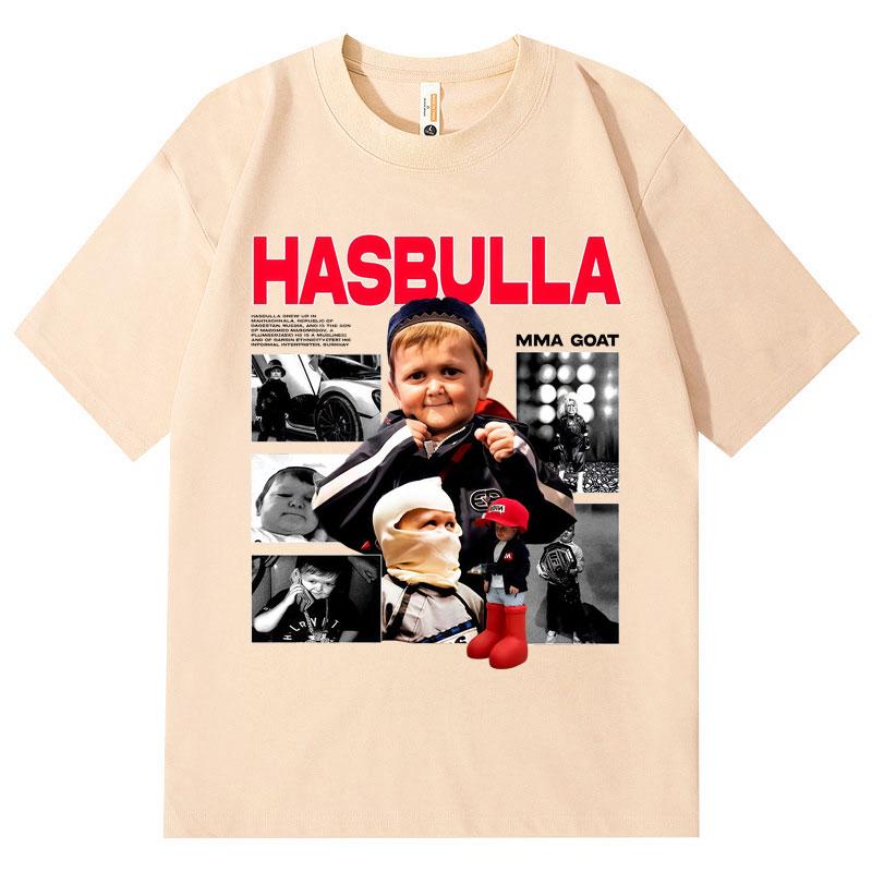 Hasbulla Mini Khabib Koszulki Graficzne Trend Mody High Street Koszulki z Krótkim Rękawem Unisex Unisex Casual Luźne Koszulka 100% Bawełna