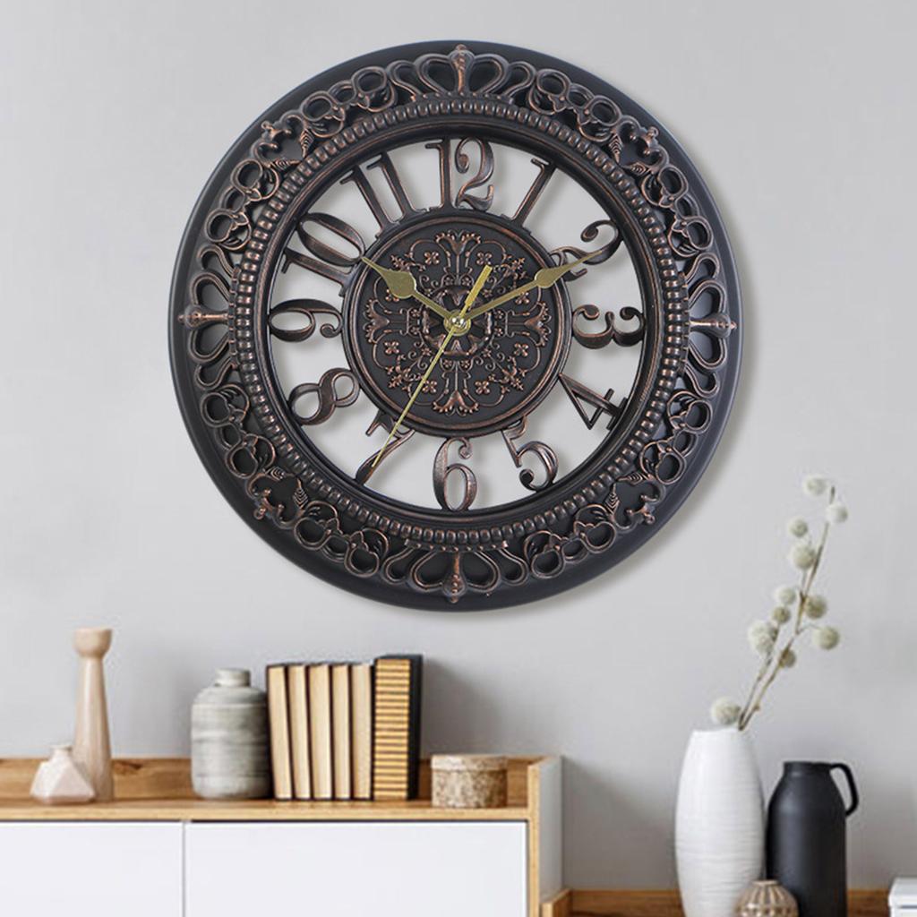 Antique Battery Operated 12 Inch Round Wall Clock for Vintages Inspireds Interior Room