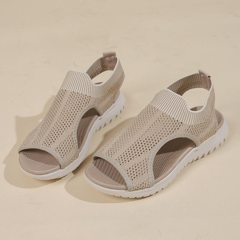 Women's Summer Flat Lightweight Sports-Style Sandals, Simple Comfortable Footwear, Available In Large Sizes.