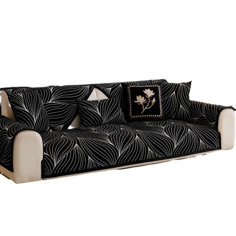 Light Luxury High-End Sofa Cushion Chenier Four-Season Universal  New Non-Slip Leather Seat Cushion Sofa Cover Cover