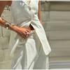 Mode frauen Weste Top Hosen Anzüge Ärmelloses V-ausschnitt Gerade Hosen Dame Set 2025 Frühling Sommer Elegante 2 Stück Set frauen