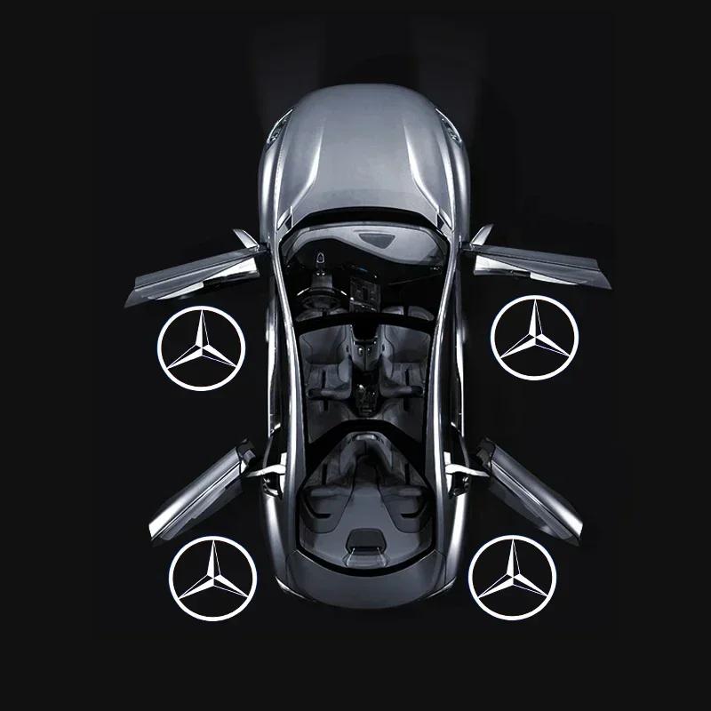 Autoaufkleber Für Mercedes Benz 2 STÜCKE HD Auto LED Tür Projektor Licht Für Mercedes Benz W164 X164 W208 W209 R171 R172 C199 W240 W21