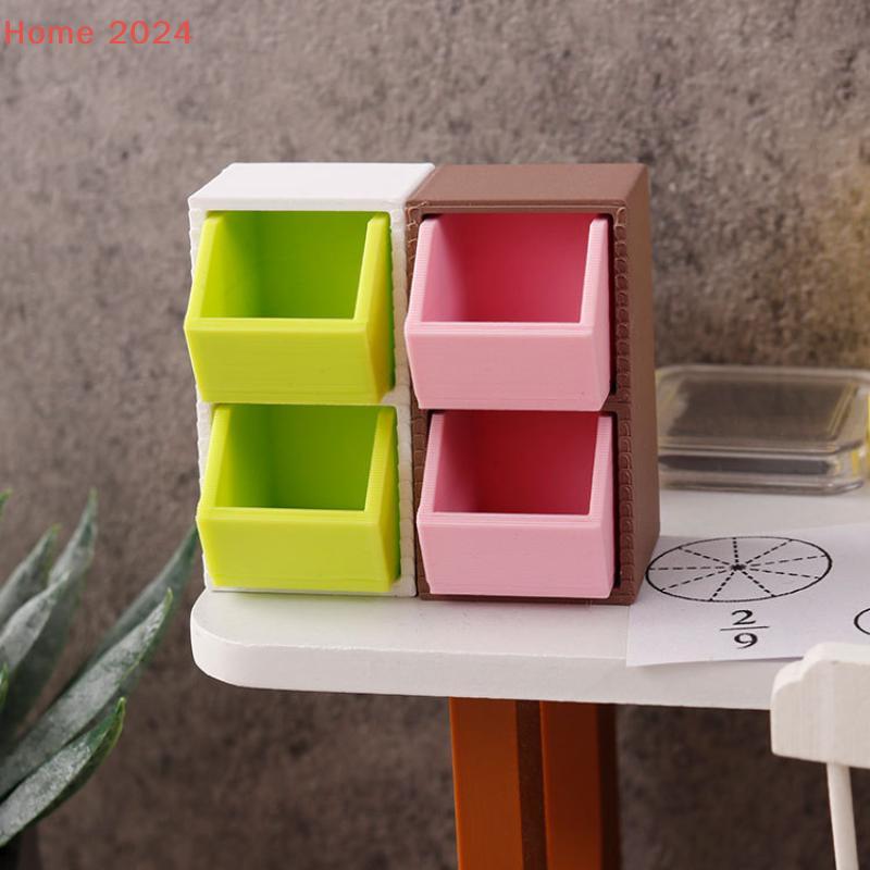 [HGS]Miniature Storage Box Ornament 1/12 Dollhouse Mini Kitchen Food Basket Model Dolls House Decor Accessories Pretend Play Toy