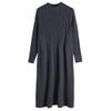 Solid-color Sweater Dress for Women's Autumn and Winter Casual Half Turtleneck Sweater A-line Dress