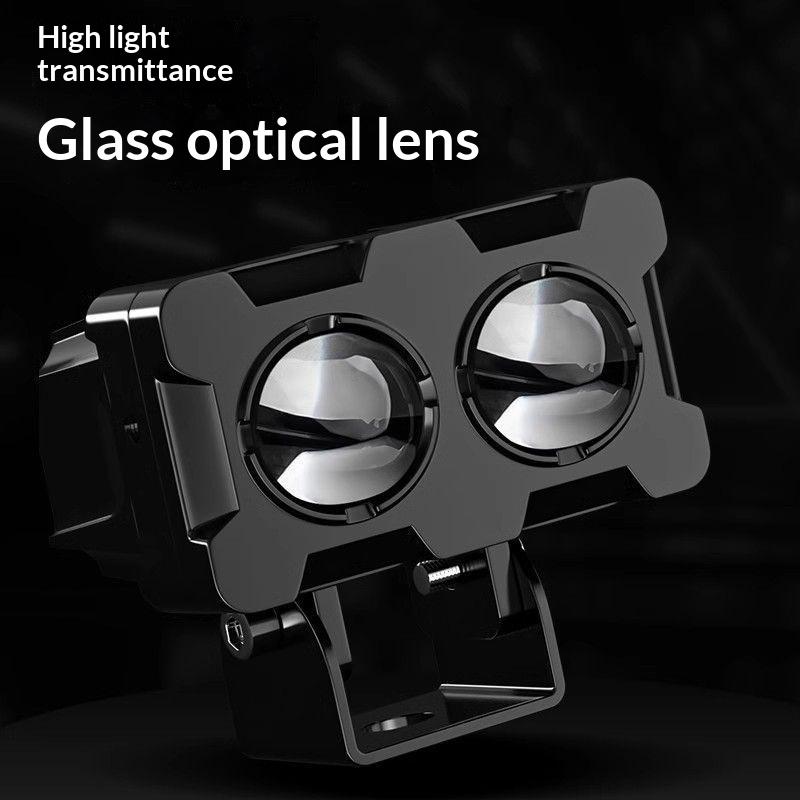 1/2Pcs Dual Color Motorcycle Headlight Fog Lamp Motorcycle Led Fog Lights Double Led Mini Driving Light