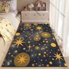 Golden stars in night sky carpet Yoga living room room decor children's crawling mat doormat area rug games mat
