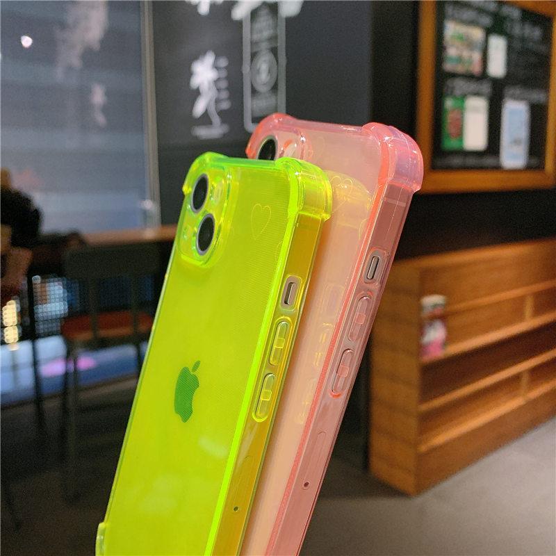 Luxury Reflective Holographic Love Heart Case For Iphone 13 12 11 Pro Max Mini Xs X Xr 7 8 Plus Se 2020 Soft Clear Buffer Cover