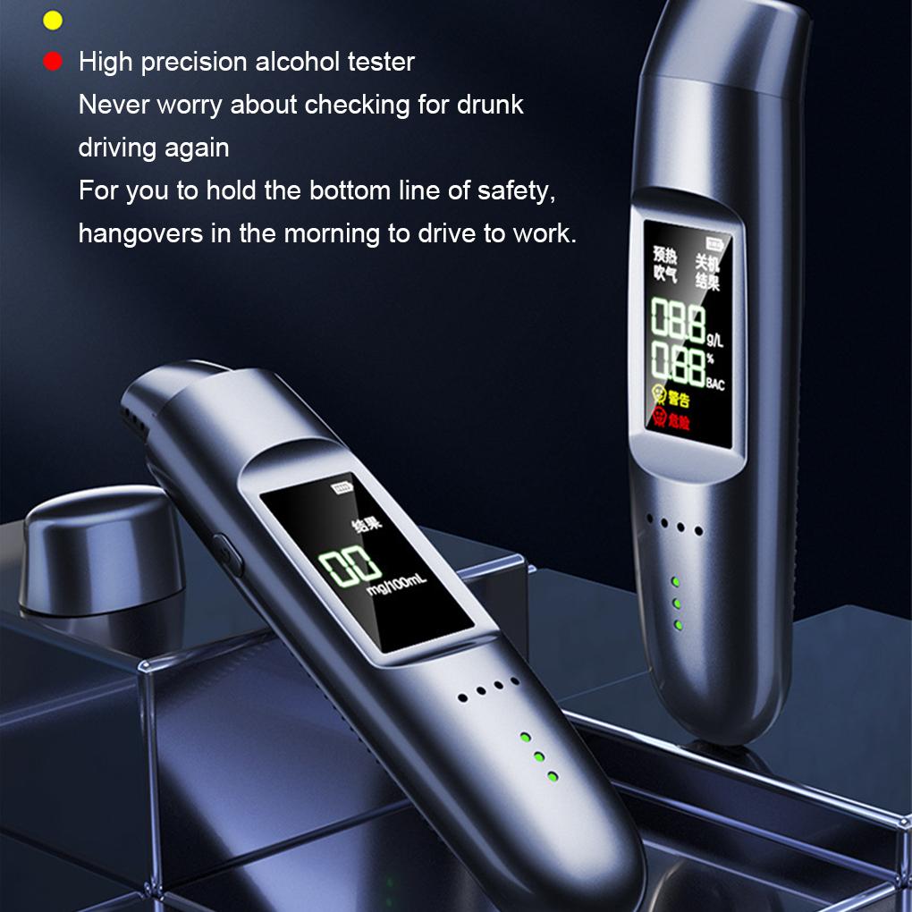 Portable Non-Contact Breathalyzer Certified Alcohol Test Professional Alcohol Tester with Digital LCD Display and Voice Alarm