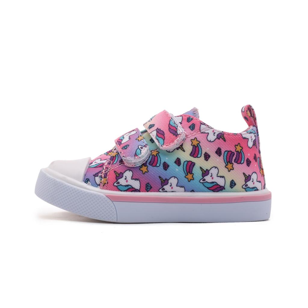 Canvas Shoes for Girls, Sports Shoes with Cartoon Designs, Breathable and Casual Sneakers