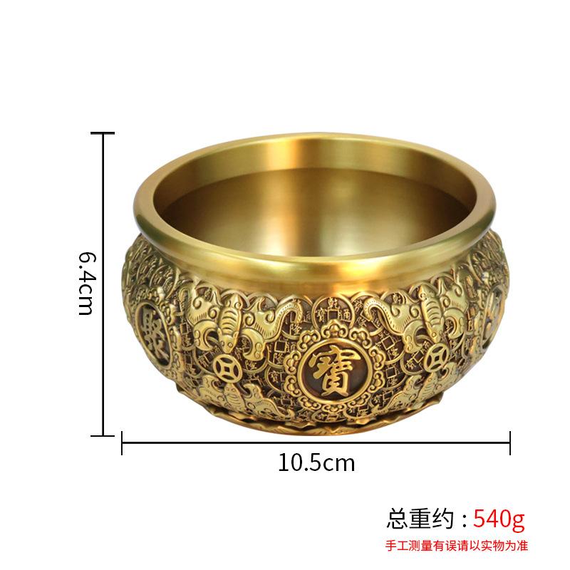 Eight Blessings Copper Golden Toad Treasure Bowl Home Office Craft Ornament Wholesale One Piece Dropshipp