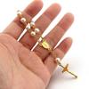 1-6pcs Golden Pearl Cross Bracelet Elegant Christening Favors for Shower Church Weddings Religious Party Souvenirs Baptism Gift