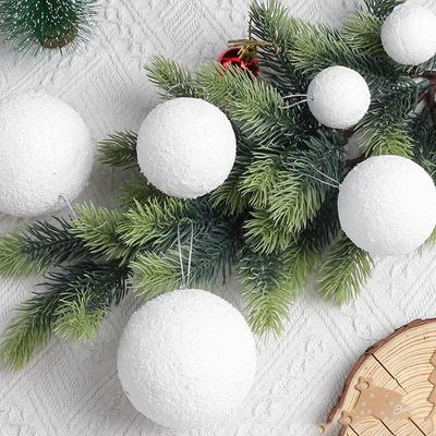 4/6/8CM White Foam Balls Christmas Tree Snowball Hanging Pendant Ornaments Holiday New Year Wedding Party Decoration Supplies