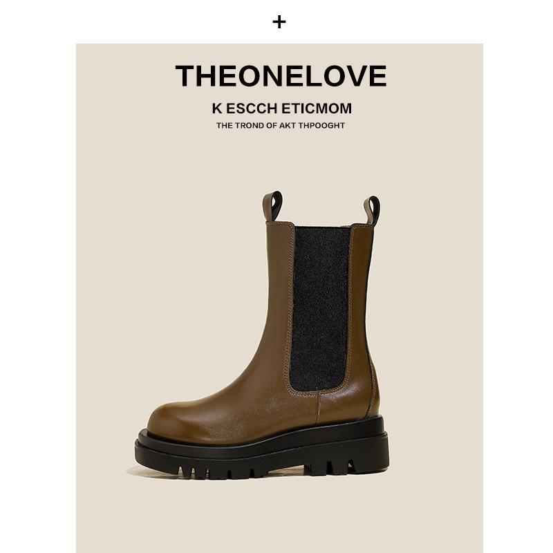 

2 Summer Chelsea Medium Tube Skinny Boots Smoke Tube Platform Short Boots Women s Tide 40