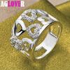 925 Sterling Silver Heart AAA Zircon Ring Jewelry