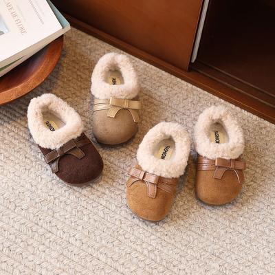 Girls Shoes Winter Velvet Thermal Cotton Shoes New Children and Girls Baby Pedal Birkenstock Princess Shoes