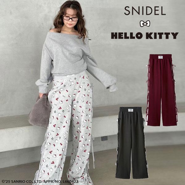 SALE50%OFF SNIDEL Bottoms [HELLO KITTY] Lace up pants Hello Kitty Sanrio collaboration full length swcp254281
