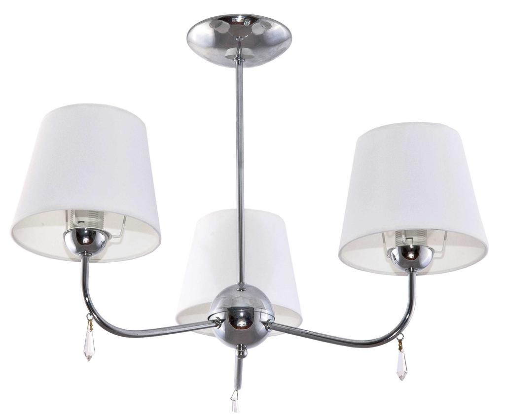 Chrome Ceiling Lamp with White Lampshade Brigit Bianco 11-232