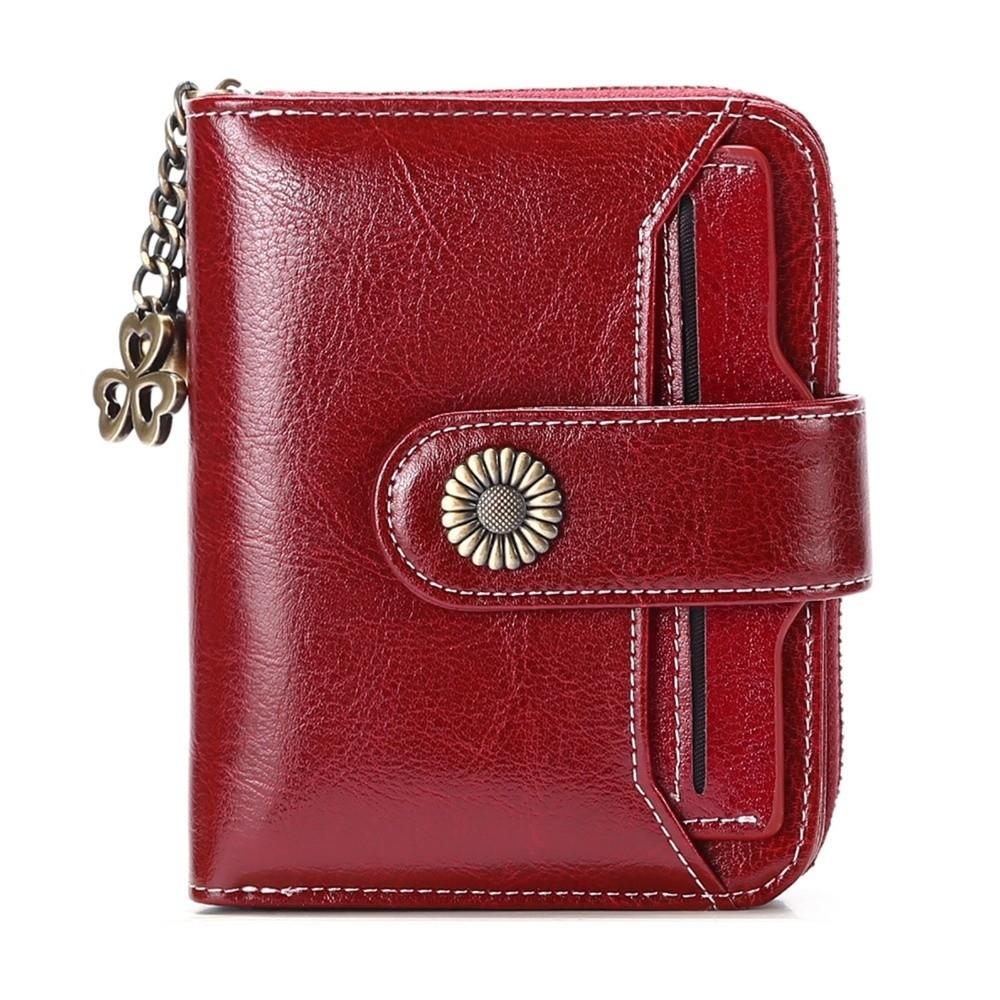 

New PU Leather Women s Wallet Zipper Closure Multi-Card Holder Coin Purse Compact Waterproof Card Holder Daily Carry красный