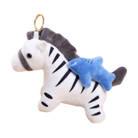 Plush Doll Pendant Pull Type Zebra Elephant Bee Shark Design Decorative