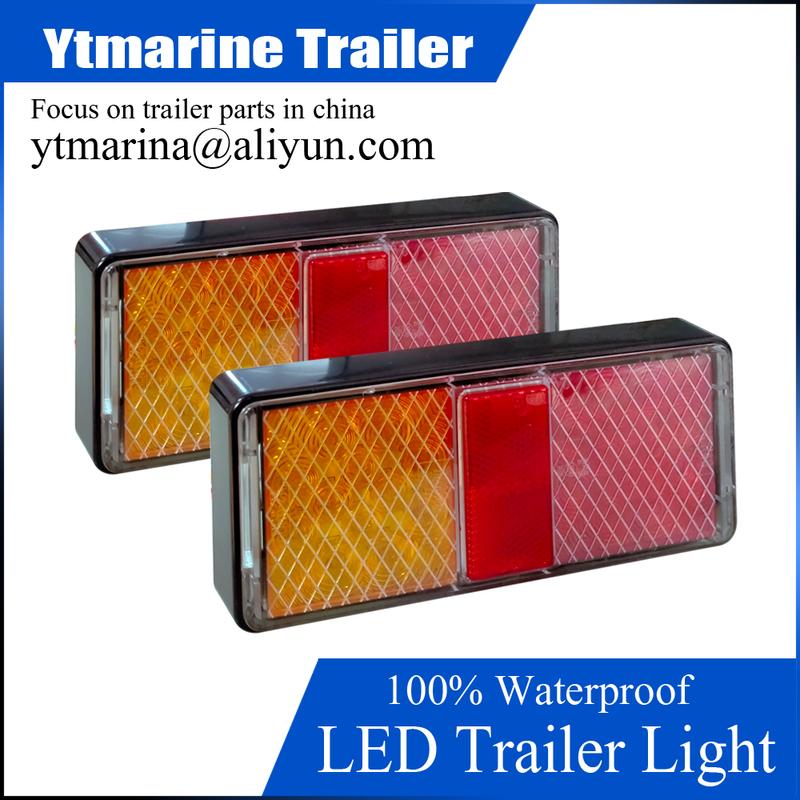 One pair(2pcs)E4 ADR Approved Truck Combination Lamp Trailer parts Led Lights Tail Turn Signal Stop Brake Submersible boat