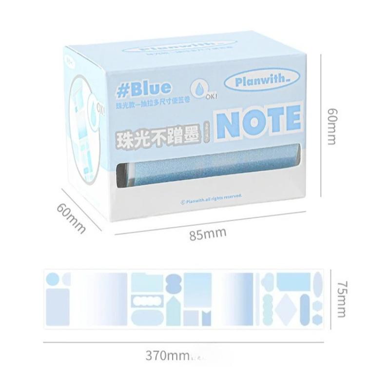 Pearlescent Pull Tab Sticky Notes Waterproof Translucent Study Memo Pads See-Through Reading Highlight Tape Stationery Gifts