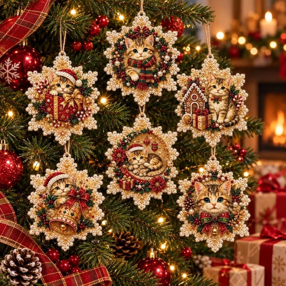 Handmade Christmas Ornaments 6 PCS DIY Crafts Kits New Xmas Tree Pendants  Home Decor