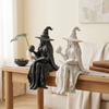 Con Palla Libro Strega di Halloween Sitter da Scaffale Strega che Legge Libro Scultura Decorazione Tavolo Casa